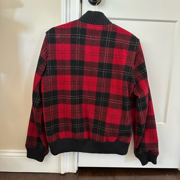 Brooks Brothers Red and Black Plaid Bomber Jacket - Picture 2 of 3